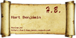 Hart Benjámin névjegykártya